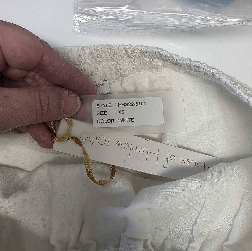 House of Harlow 1960 White Knit Mini Skirt Women’s Size XSMALL NWT Boho Cottage - Picture 4 of 5